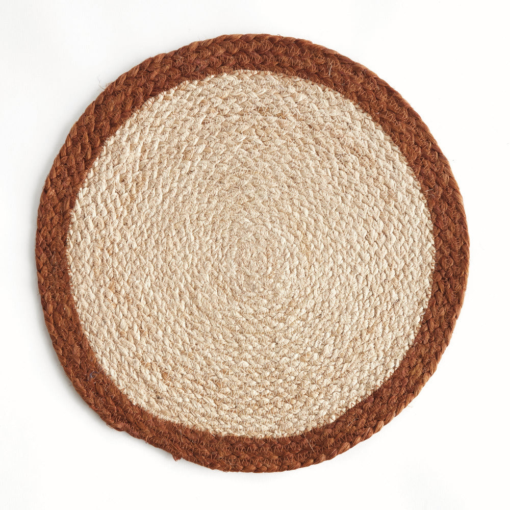 Sets de table ronds en jute enroulé Caribe