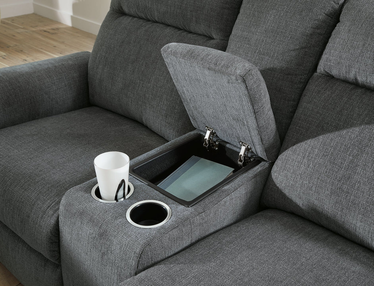 Causeuse Barnsana DBL REC PWR avec console