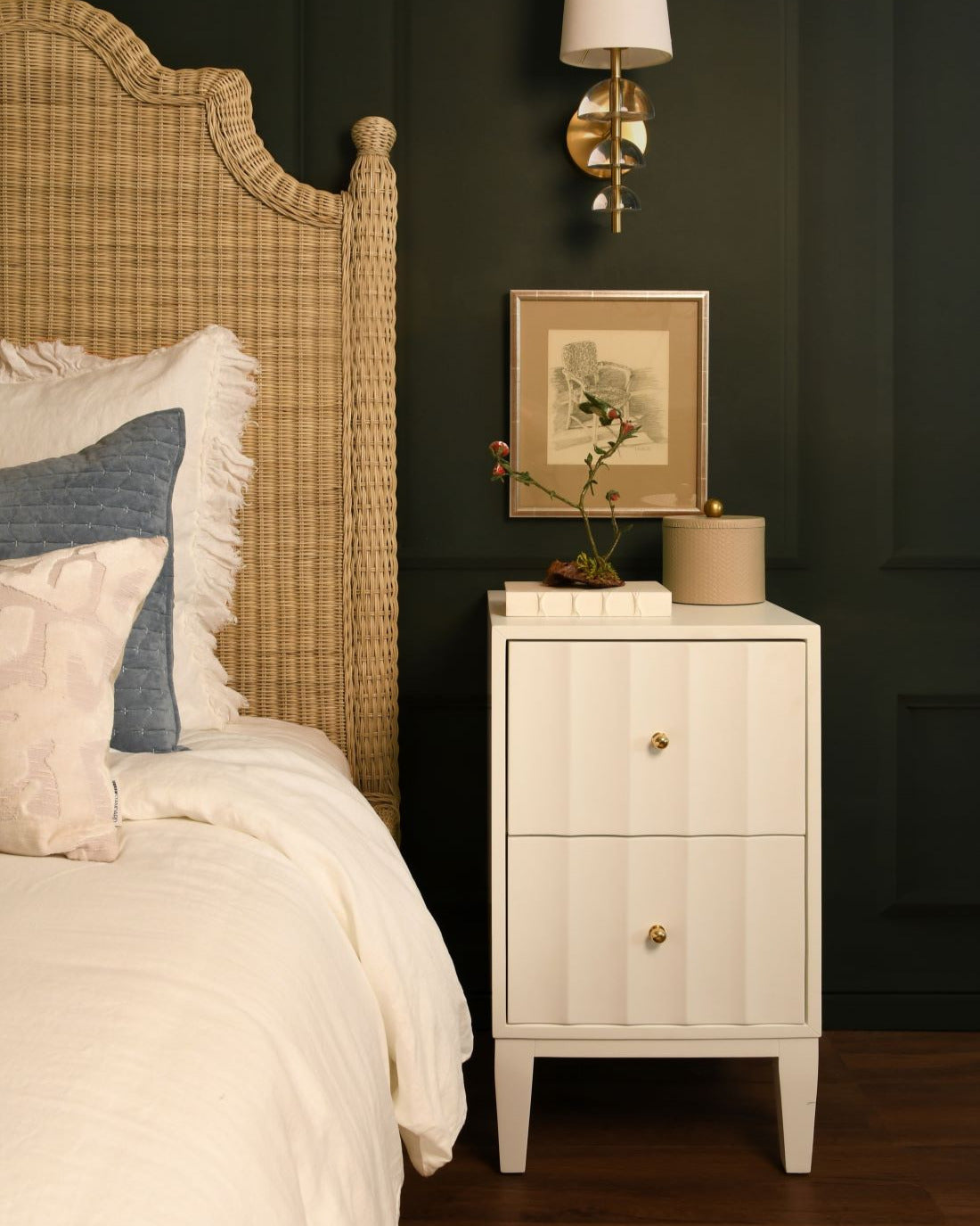 Table d'appoint Astor laquée blanche