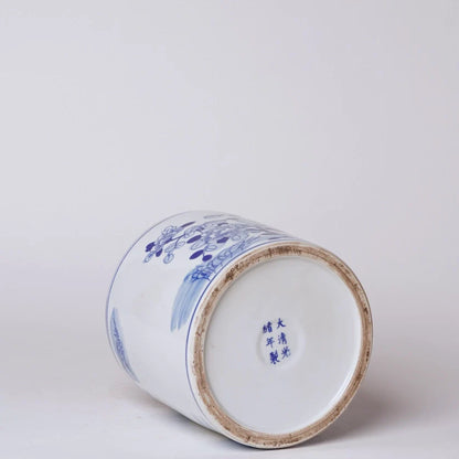 Cache-pot oiseau sur branche fleurie