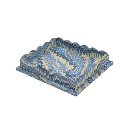 Ensemble de plateaux de bureau marbrés Blue Mountain