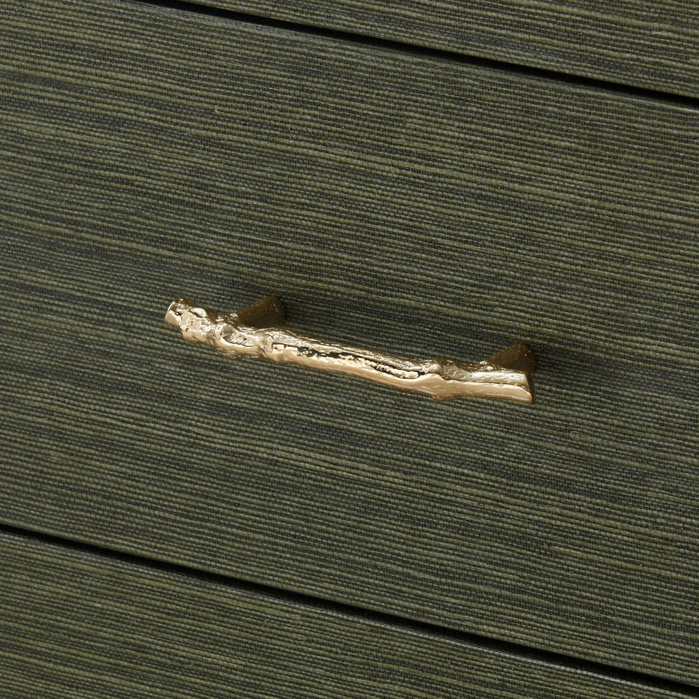 Table de chevet Cardiff en toile de graminée vert olive foncé