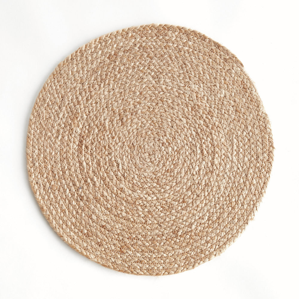 Sets de table ronds en jute enroulé Caribe