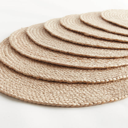 Sets de table ronds en jute enroulé Caribe