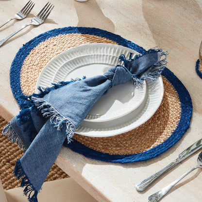 Sets de table ovales en jute enroulé Caribe