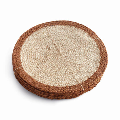 Sets de table ronds en jute enroulé Caribe