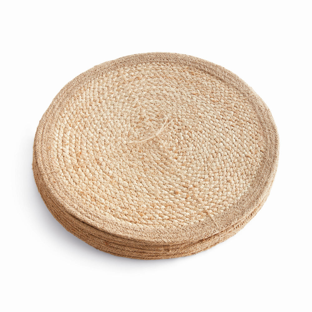Sets de table ronds en jute enroulé Caribe