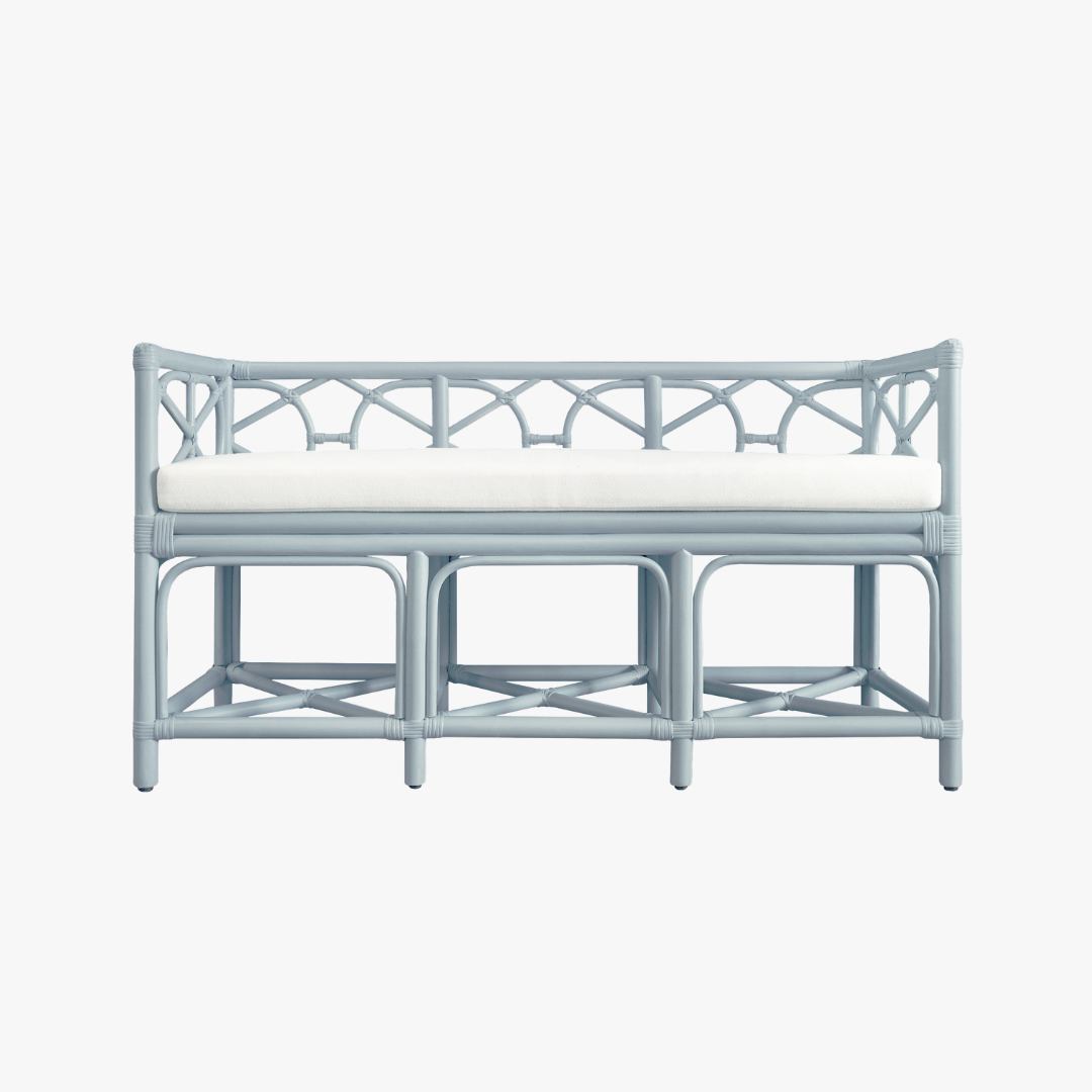 Banc en rotin bleu clair Fernandina