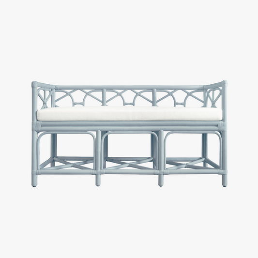 Banc en rotin bleu clair Fernandina