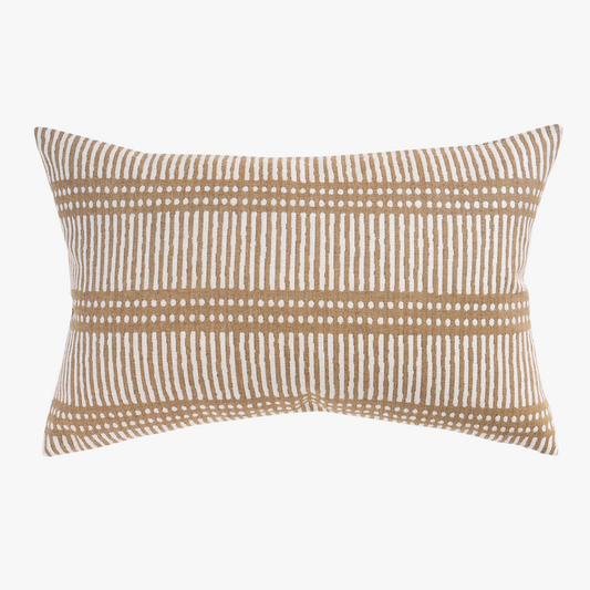 Housse de coussin lombaire d'extérieur en rotin à pois Dash Dot