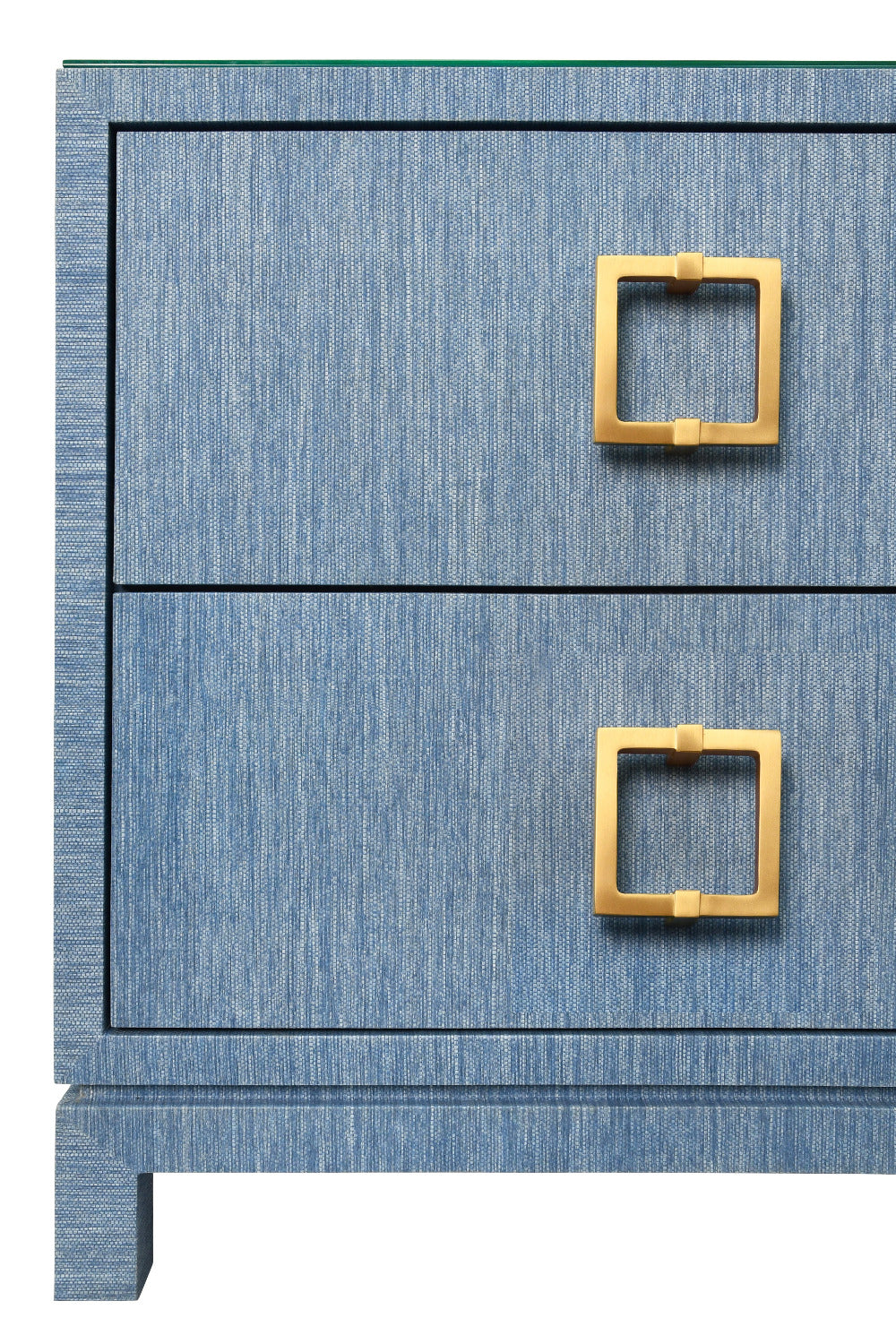 Table de chevet Edmond en tissu de graminées bleu