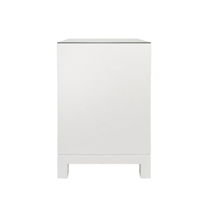 Table d'appoint en lin blanc Edmond