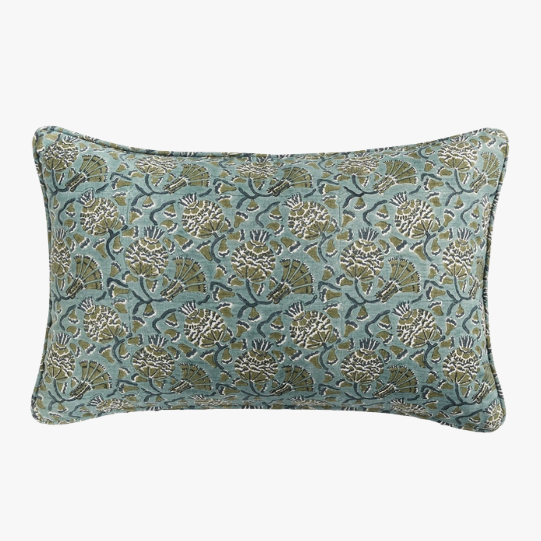 Housse de coussin lombaire ardoise Iznik