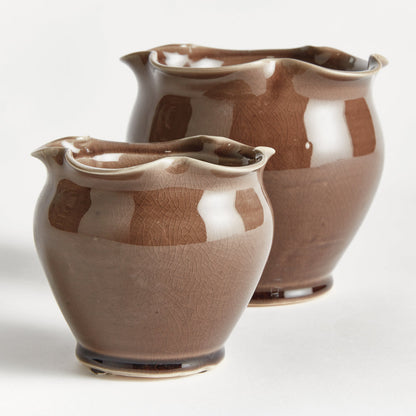 Margot Brown Ruffle Pots