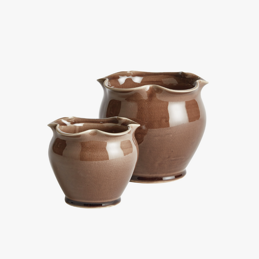 Margot Brown Ruffle Pots