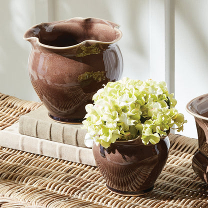 Margot Brown Ruffle Pots