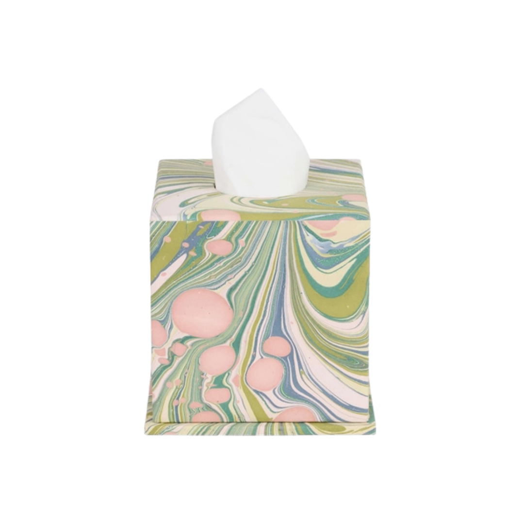 Boîte à mouchoirs en papier marbré Moss Fire