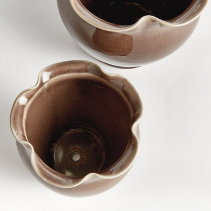 Margot Brown Ruffle Pots