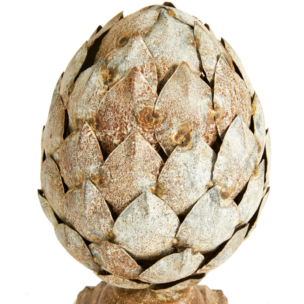 Pommeau en métal vieilli en forme d'artichaut