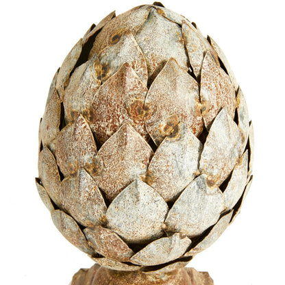 Pommeau en métal vieilli en forme d'artichaut