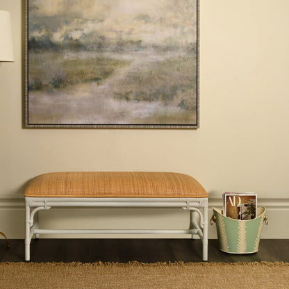 Banc en rotin blanc Paradise