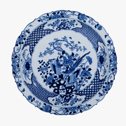 Assiette décorative à motif floral de faisan