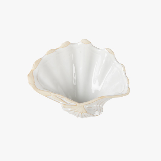 Plat en grès en forme de coquillage