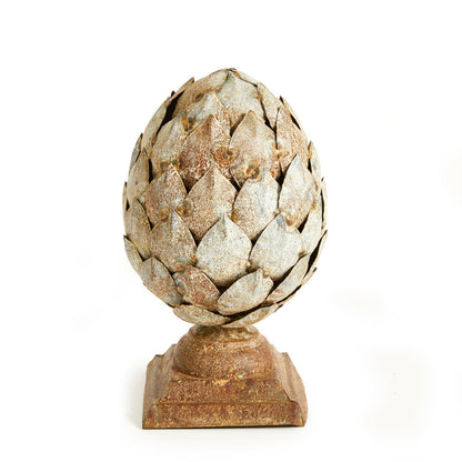 Pommeau en métal vieilli en forme d'artichaut