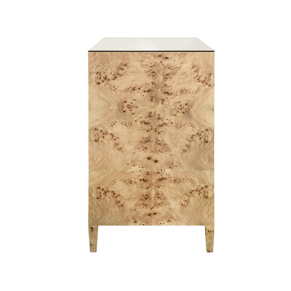 Commode en loupe de bois saxonne