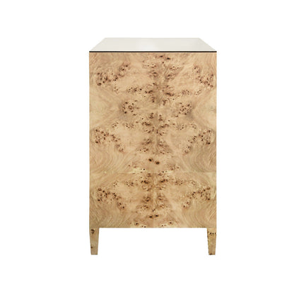 Commode en loupe de bois saxonne