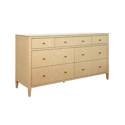 Commode en tissu de paille naturelle Saxon