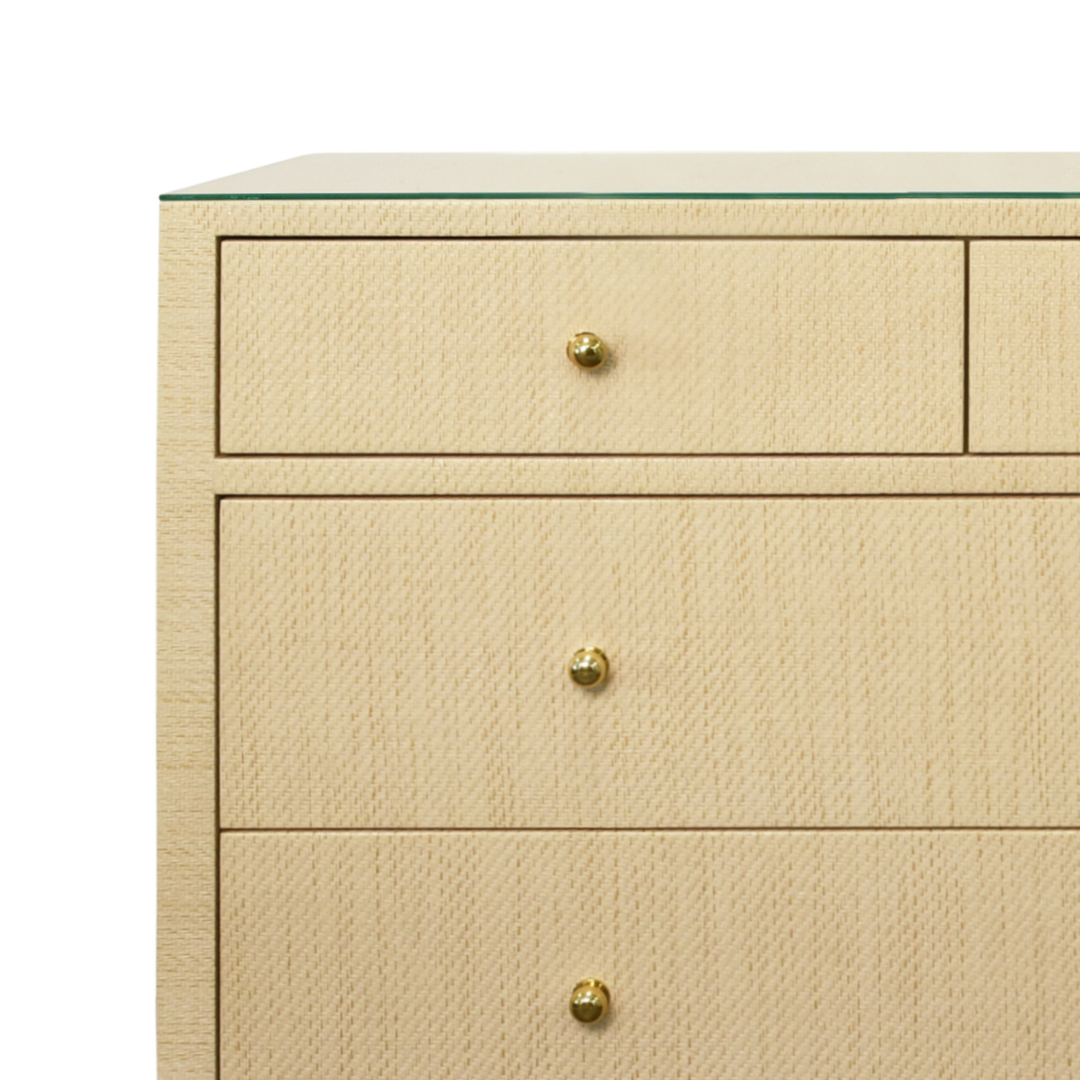 Coffre en toile de paille naturelle saxonne