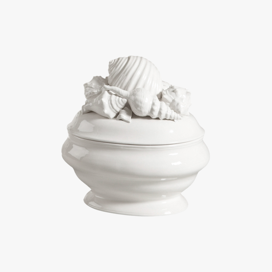 Soupière en céramique en forme de coquillage