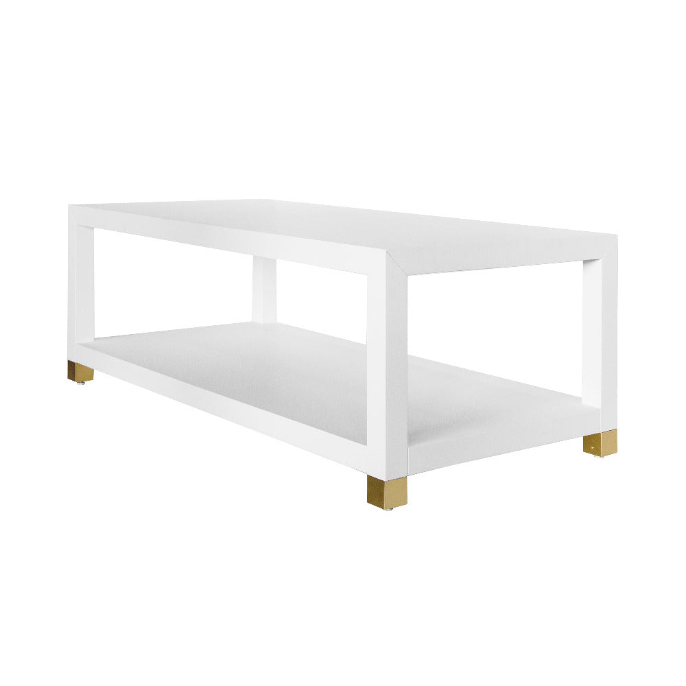 Table basse Sudler en lin blanc 