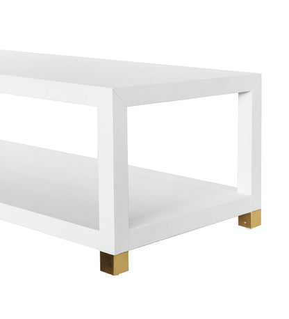 Table basse Sudler en lin blanc 