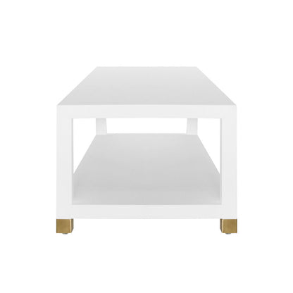 Table basse Sudler en lin blanc 