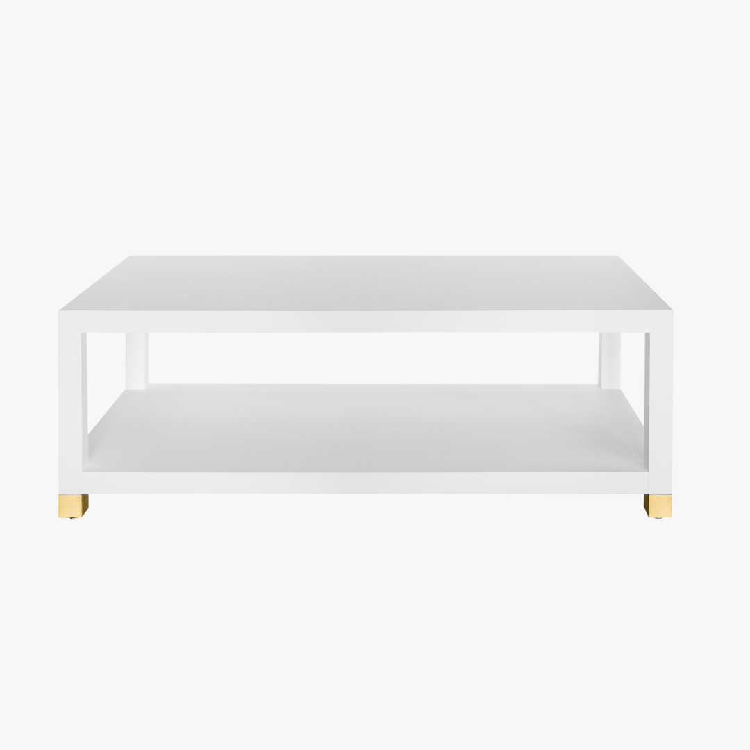 Table basse Sudler en lin blanc 