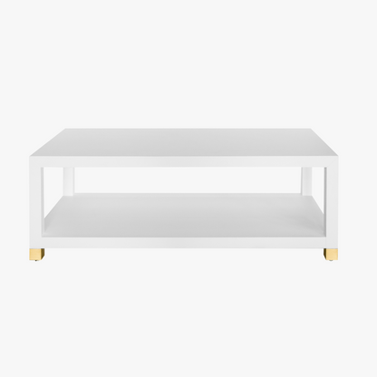 Table basse Sudler en lin blanc 