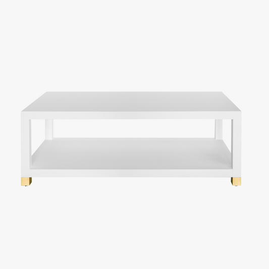 Table basse Sudler en lin blanc 