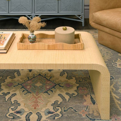 Table basse en tissu d'herbe effet cascade