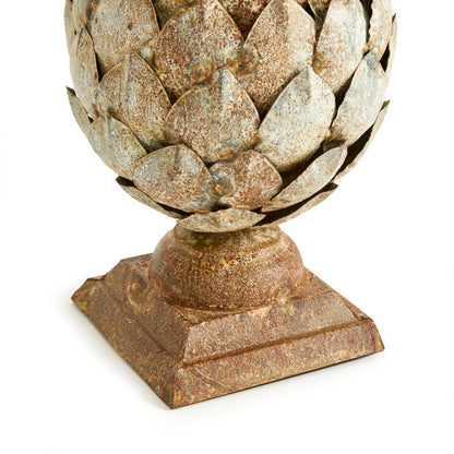 Pommeau en métal vieilli en forme d'artichaut