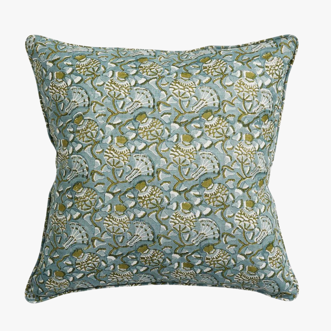Housse de coussin céladon mousse Iznik