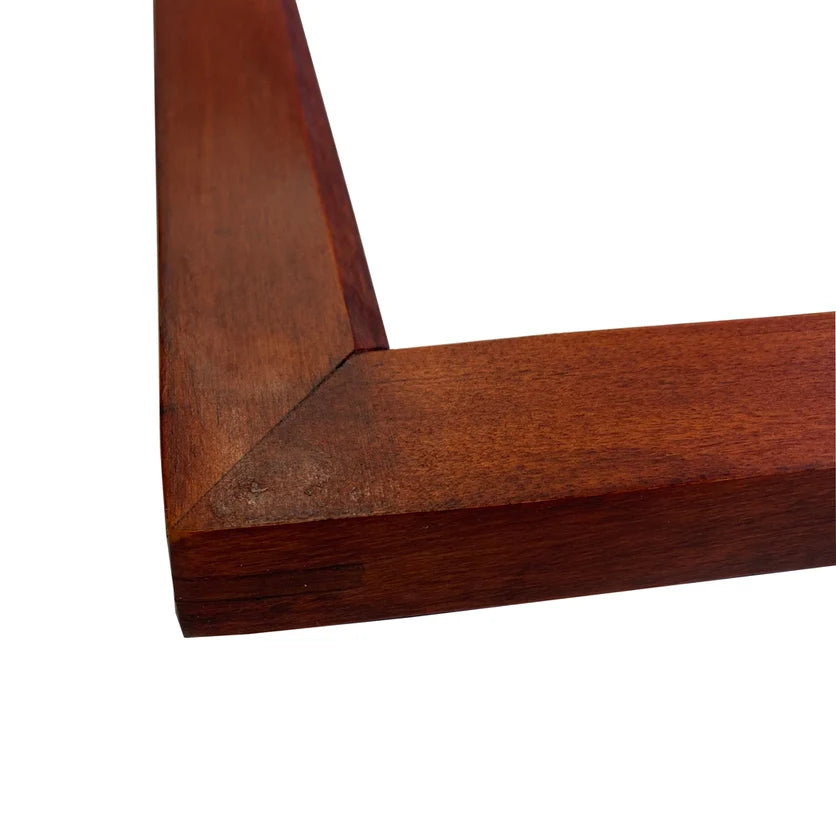 Estampe d'aigrette neigeuse encadrée en bois