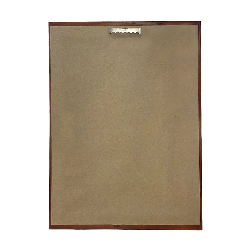 Estampe d'aigrette neigeuse encadrée en bois