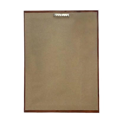 Estampe d'aigrette neigeuse encadrée en bois